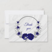 青王室の銀グレーフローラリース大理石 サンキューカード (正面)