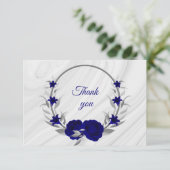 青王室の銀グレーフローラリース大理石 サンキューカード (スタンド正面)