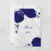青王室の銀グレーフローラ大理石感謝していあなた車 サンキューカード (正面)