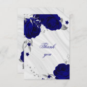 青王室の銀グレーフローラ大理石感謝していあなた車 サンキューカード (正面/裏面)