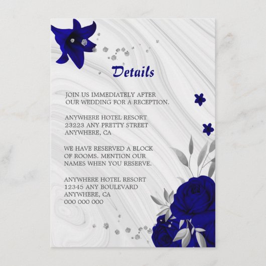 青王室の銀グレーフローラ大理石詳細 エンクロージャーカード (正面)