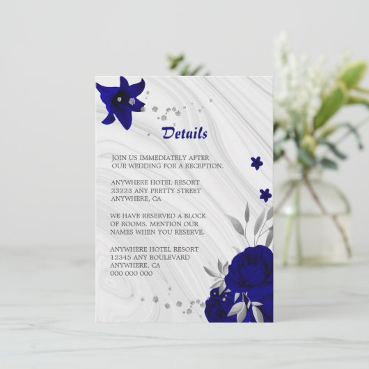 青王室の銀グレーフローラ大理石詳細 エンクロージャーカード (スタンド正面)