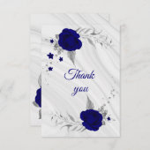 青王室の銀グレーフローラ サンキューカード (正面/裏面)