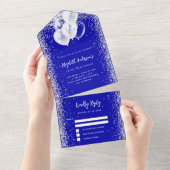 青王室の銀バルーングリッター誕生日rsvp オールインワン招待状 (貼ってはがせる)