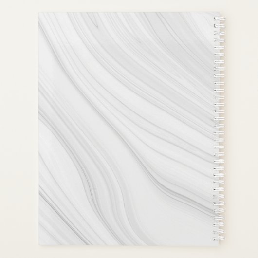 青王室の銀フローラ大理石結婚石 プランナー手帳 (裏面)