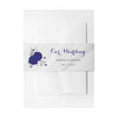 青王室の銀フローラ大理石結婚石 招待状ベリーバンド (正面例)