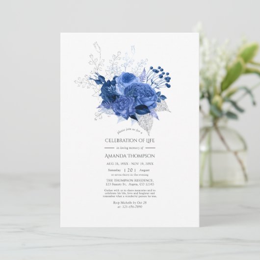 青王室の銀フローラ生命お祝い 招待状 (スタンド正面)