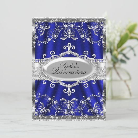 青王室の銀宝石ダマスクキンセアニェラ 招待状 (スタンド正面)