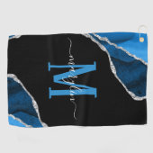 青王室の銀瑪瑙モノグラム ゴルフタオル (横)