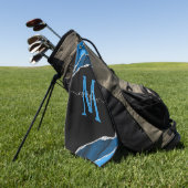 青王室の銀瑪瑙モノグラム ゴルフタオル (グリーン)