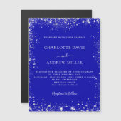 青王室の銀結婚式招待状磁石 (正面/裏面)