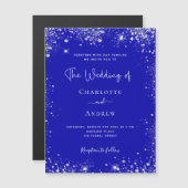 青王室の銀結婚式招待状磁石 (正面/裏面)