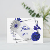 青王室の銀花幾何学模様サンキューカード サンキューカード (スタンド正面)