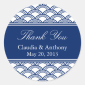 青王室の青海波パタ結婚ーンありがとう ラウンドシール (正面)