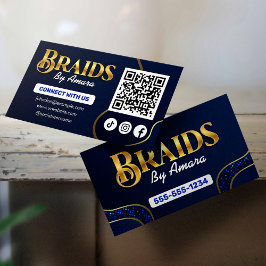 青王室の髪の編組と私たちQRコードを接続 名刺