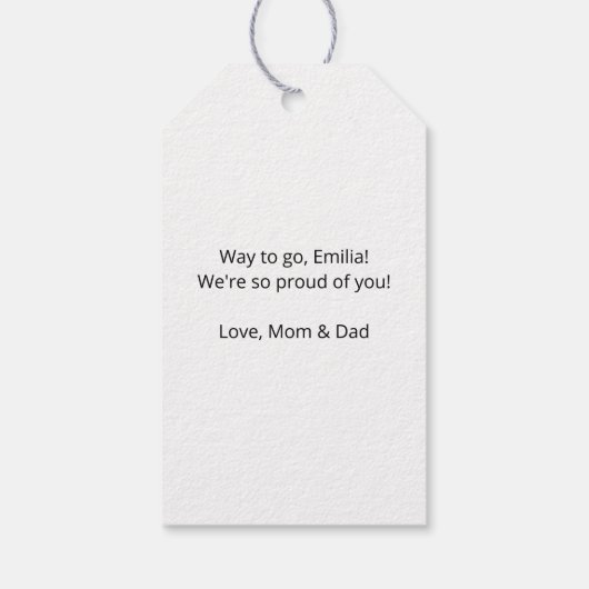 青王室の黄金ゴールドおめでとう卒業 ギフトタグ (裏面)