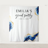 青王室の黄金ゴールドエレガント卒業の背景 タペストリー (正面)