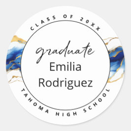 青王室の黄金ゴールドエレガント卒業シール ラウンドシール