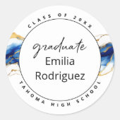 青王室の黄金ゴールドエレガント卒業シール ラウンドシール (正面)
