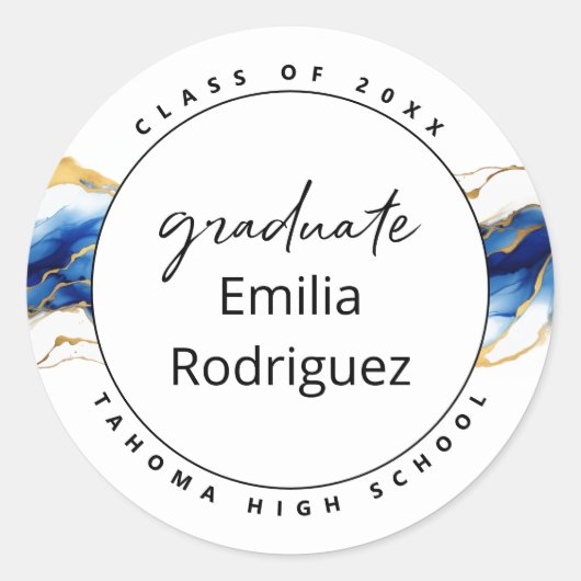 青王室の黄金ゴールドエレガント卒業シール ラウンドシール (正面)