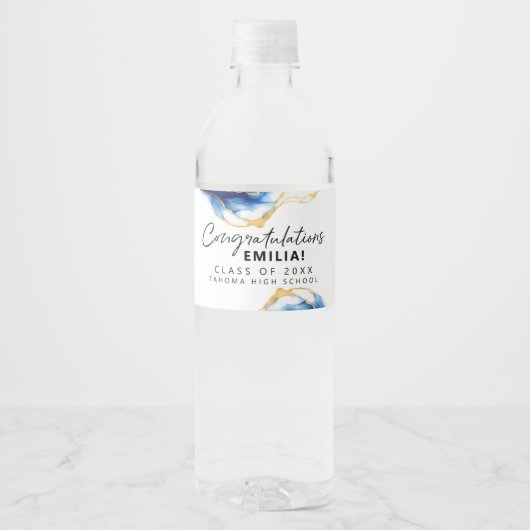 青王室の黄金ゴールドエレガント卒業 ペットボトルラベル (正面)