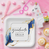 青王室の黄金ゴールドエレガント卒業 ペーパープレート (パーティー)