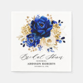 青王室の黄金ゴールドフローラブライダルシャワー スタンダードカクテルナプキン (正面)