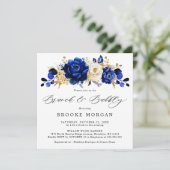 青王室の黄金ゴールドメタリックブランチと泡立ち 招待状 (スタンド正面)