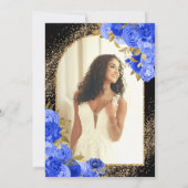 青王室の黒金ゴールドフローラ写真キンセアニェラ 招待状 (裏面)