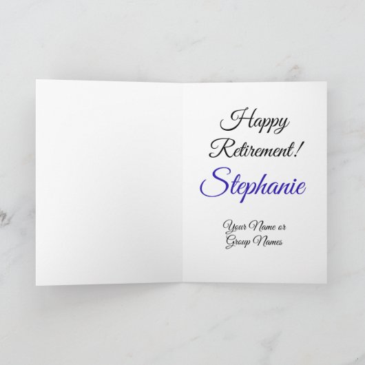 青王室の55と退職したHappy Retiment カード (内部)