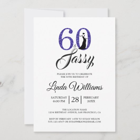 青王室の60とサッシー | 第60回誕生日パーティー 招待状 (正面)