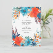 青王室の、ターコイズ、コーラルフローラ結婚ズ 招待状 (スタンド正面)