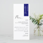 青王室の、パーソナライズされたゲスト名エレガント メニュー (スタンド正面)