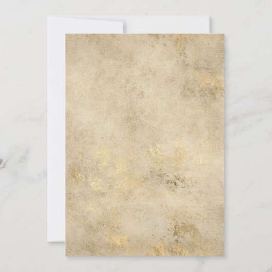 青王室の、紫、金ゴールドのフローラ結婚 セーブザデート (裏面)