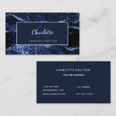 青瑪瑙の大理石モノグラム 名刺 (正面/裏面)