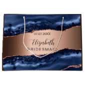 青瑪瑙銅色の花嫁の友人 ラージペーパーバッグ (正面)