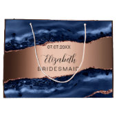 青瑪瑙銅色の花嫁の友人 ラージペーパーバッグ (裏面)