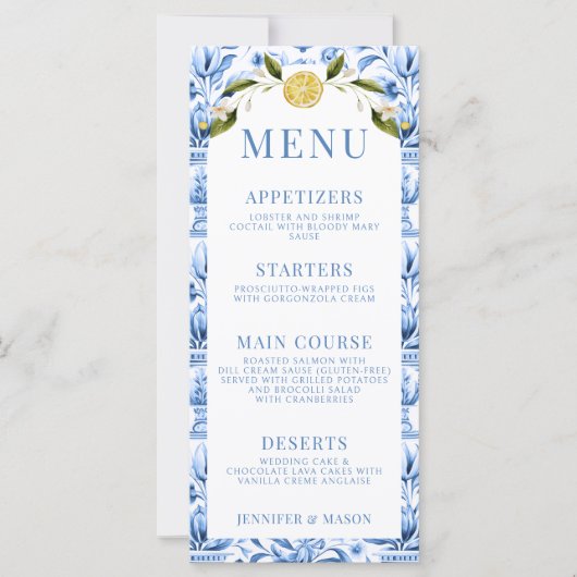 青瓦レモン結婚磁器の名刺 (正面)