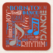 青生まれ/白/任意の色ID277 スクエアペーパーコースター (正面)