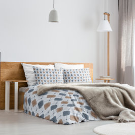 青男らしとベージュの幾何学的パターン 枕カバー