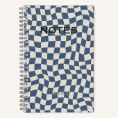 青男女兼用い波状チェッモノグラムのク名 ノートブック (正面)