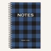 青男女兼用水牛チェッモノグラムのク名 ノートブック (正面)