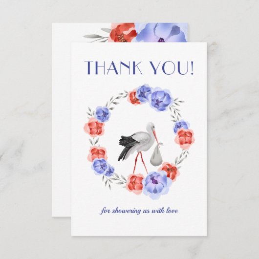 青男女兼用水色サンキューカード サンキューカード (正面/裏面)