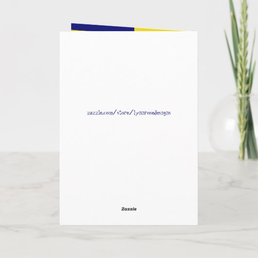 青男性へと黄色と名前誕生日 カード (裏面)