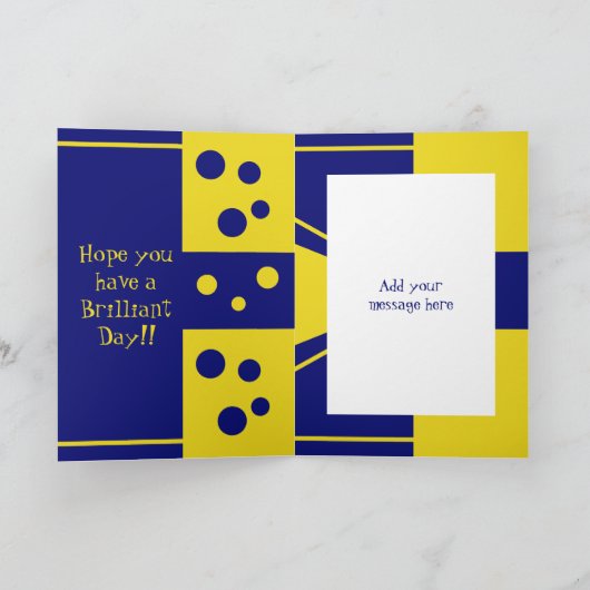 青男性へと黄色と名前誕生日 カード (内部)