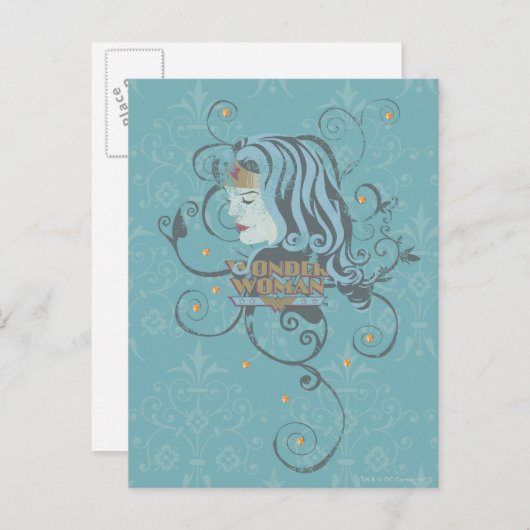 青疑問に思色の背景 ポストカード (正面/裏面)