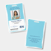 青病院ナース従業員の写真ID バッジ (表裏)