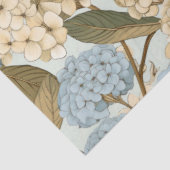 青白あじさい花と緑葉色 薄葉紙 (詳細)