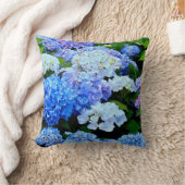 青白あじさい花角枕 クッション (ブランケット)