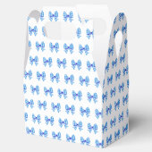 青白いギンガムボウパターン フェイバーボックス (オープン)